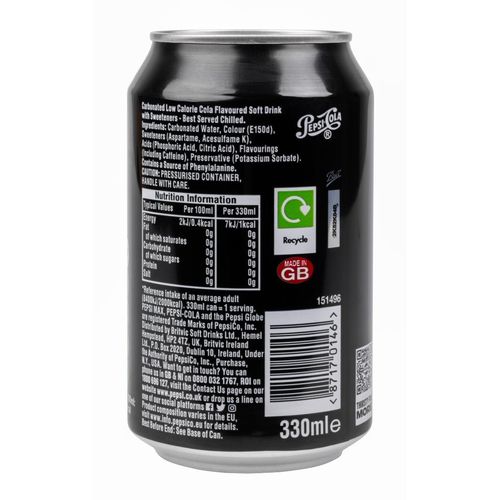 Pepsi Max Cans 330ml (24 Pack) - KA806 - 3