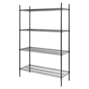 Nisbets Essentials Flat Pack 4 Shelf Unit Black Epoxy Coated 1830x1220x460mm - JE361 - 3