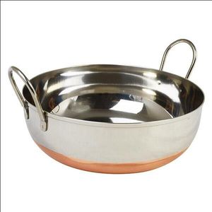 Balti Dish 15Cm 0.7Ltr Ss Body Copper Base - 603-6 - 1