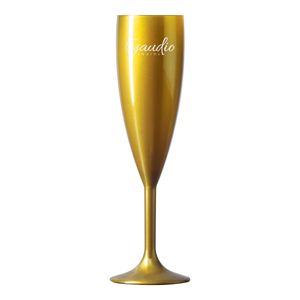Custom Branded Reusable Gold Champagne Flute (187ml/6.6oz) - C5555 - 1