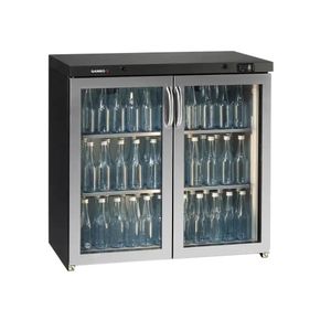 Gamko LG3-250GCS Maxiglass Low Height Stainless Steel Framed Glass Double Door Bottle Cooler, 204 Litres - LG3-250GCS - 1