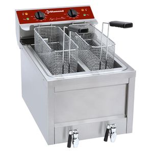 Diamond FSM-2V5ET/S Double Basket Freestanding Electric Fryer, 9kW - FSM-2V5ET-S - 1