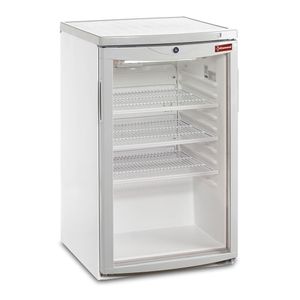 Diamond TOP200/R6 Single Door White Refrigerated Bottle Cooler, 110 Litres - TOP200-R6 - 1