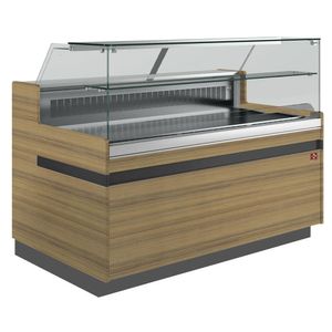 Diamond VB10XE2/R2 Flat Glass Medium Wood Refrigerated Serveover Counter, 1738mm - VB17XE2-R2 - 1