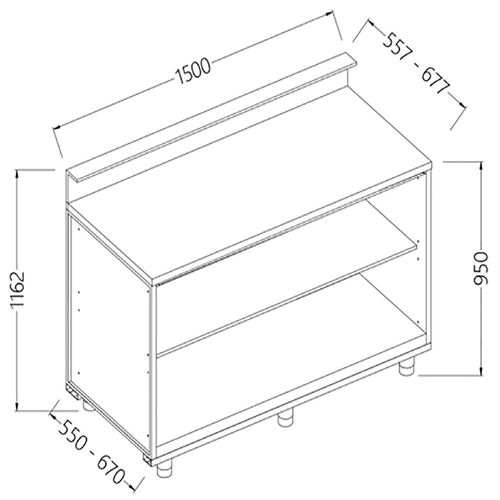 Diamond BB15X/5 Neutral Bar Counter Units With Fitting For Service Top - BB15X-5 - 2