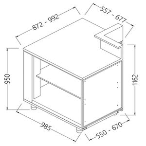 Diamond AB90X/5 Neutral Bar Counter Units With Fitting For Service Top 90° (Open) - AB90X-5 - 1