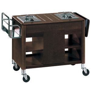 Diamond CNF-2FW Flambée Trolley, 2 Gas Burners, Wood "Wengé" - CNF-2FW - 1