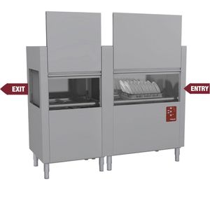 Diamond D160E/7-DX- Rack Conveyor Dishwasher, 200 Baskets per Hour - D160E-7-DX- - 1