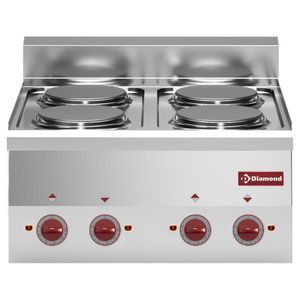 Diamond E60/4P6T-N 4 Rounded Hobs Countertop Electric Range Cooker, 8kW - E60-4P6T-N - 1