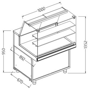 Diamond NA10X Neutral Snack Display Counters_High Glass - NA10X - 1
