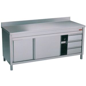 Diamond TA207CDA/U Table On Cupboard Slid. Doors+ 3 Draw. Edge - TA207CDA-U - 1