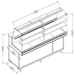 Diamond VA21X Patisserie Display Counter, 2100mm - VA21X - 1