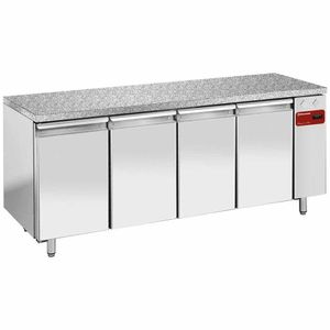 Diamond TPS4B/HG 4 Door Stainless Steel Granite Top Freezer Counter - TPS4B-HG - 1
