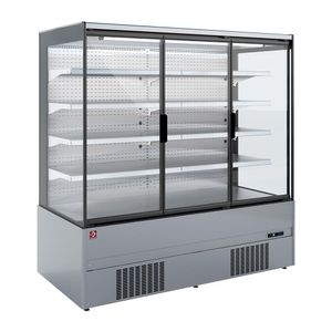 Diamond QML09-HX Stainless Steel Refrigerated Self Service Display w/ Swinging Doors - QML09-HX - 1