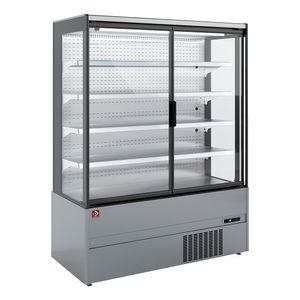 Diamond MML15-FX Stainless Steel Refrigerated Self Service Display w/ Swinging Doors - MML15-FX - 1