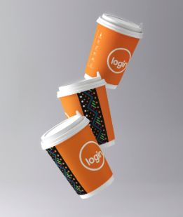 1,000 8oz + 2,000 12oz + 1,000 16oz DW Login Lounge Coffee cups - 1