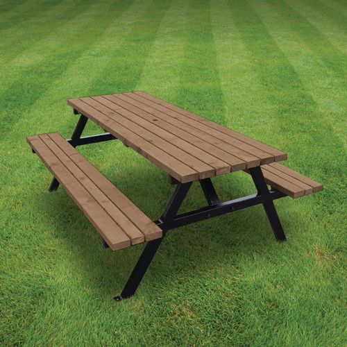 Bolero Steel Frame Wooden Picnic Bench 8ft - DM994 - 2