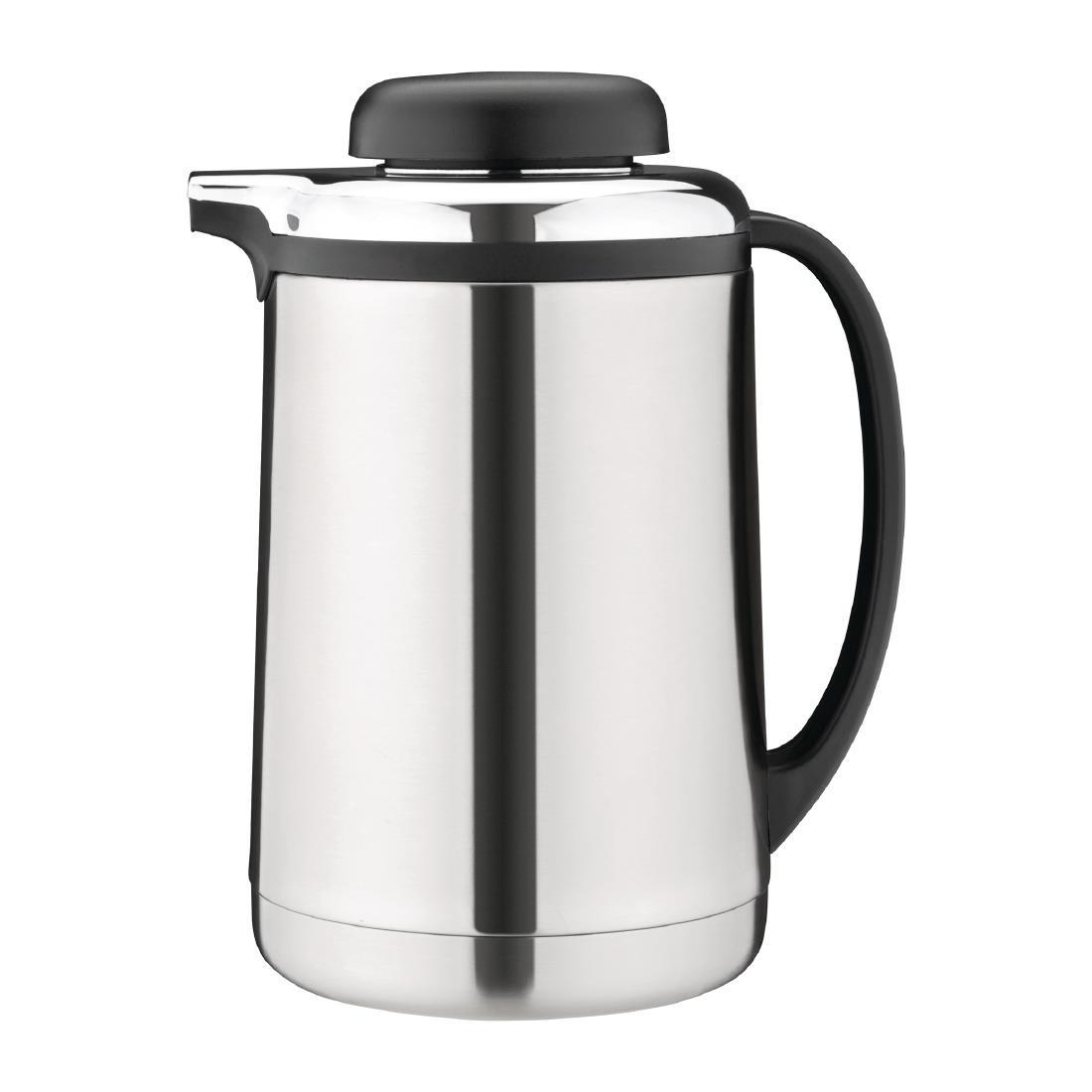 Olympia Screwtop Vacuum Milk Jug Stainless Steel Capacity 35oz 1Ltr 