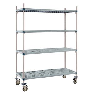 Metro Max Q Polymer Posts Shelving Mobile Kit 4 Shelves 1880x910x460mm - DS385 - 1