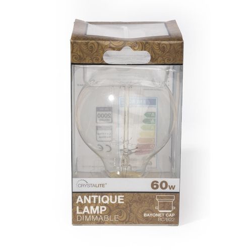 Crystalite CFL Antique Squirrel Cage Golf Ball Bulb Bayonet Cap 60W