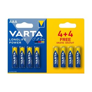 Varta Longlife Power Batteries AAA 4+4 Free Promo Pack - CU361 - 1