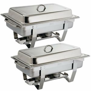 Olympia Milan Chafing Set 1/1 GN (Pack of 2) - S300 - 1