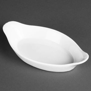 Olympia Whiteware Oval Eared Dishes 204mm (Pack of 6) - W441 - 1