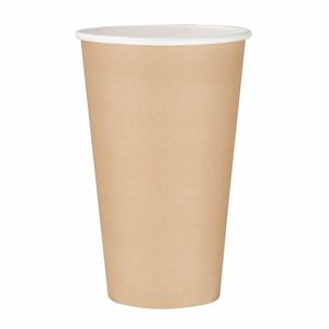 Fiesta Recyclable Single Wall Takeaway Coffee Cups Kraft 455ml / 16oz (Pack of 50) - GF035 - 1
