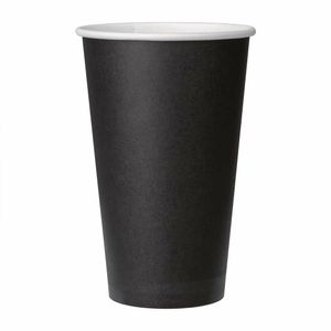 Fiesta Recyclable Coffee Cups Single Wall Black 455ml / 16oz (Pack of 1000) - GF044 - 1