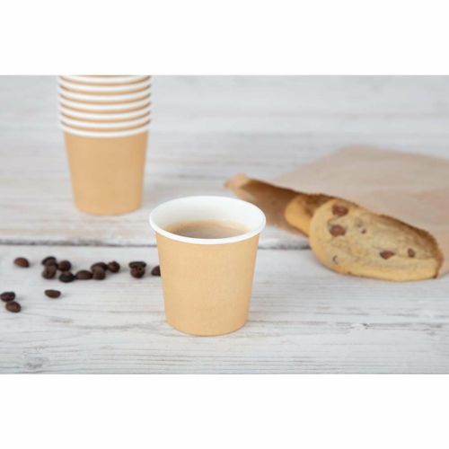 Fiesta Recyclable Espresso Cups Single Wall Kraft 112ml / 4oz (Pack of 50) - GP446 - 6