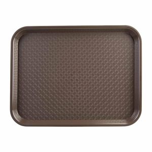 Olympia Kristallon Small Polypropylene Fast Food Tray Brown 345mm - DP218 - 1