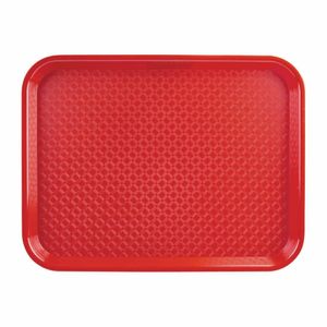 Olympia Kristallon Polypropylene Fast Food Tray Red Medium 415mm - P504 - 1