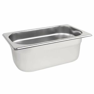 Vogue Stainless Steel 1/4 Gastronorm Pan 100mm - K819 - 1