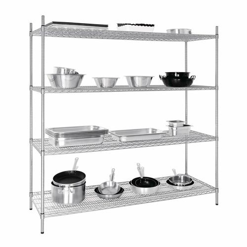 Vogue 4 Tier Wire Shelving Kit 1830x610mm - U259 - 2