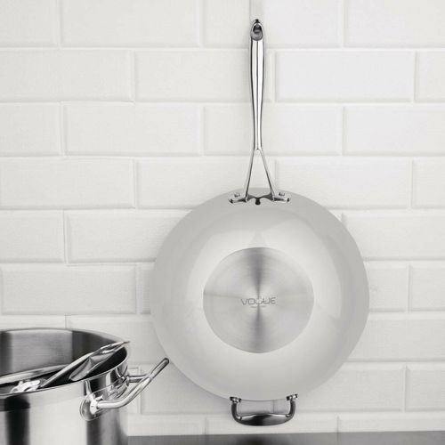 Vogue Tri Wall Wok Flat Base 300mm - Y261 - 6
