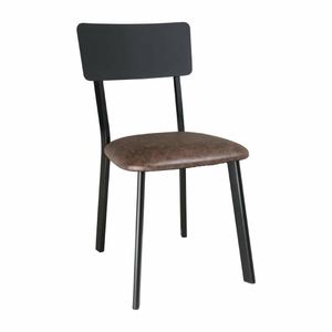 Bolero Metal & PU Side Chair Vintage Mocha (Pack 4) - DR301 - 1