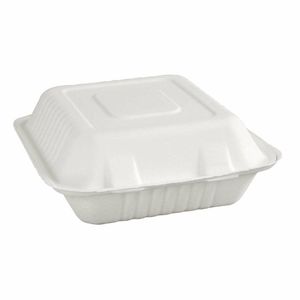 Fiesta Compostable Bagasse Hinged Food Containers 223mm (Pack of 200) - FC525 - 3