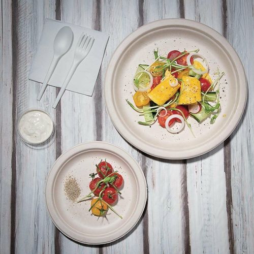 Fiesta Compostable Bagasse Round Plates Natural Colour 260mm (Pack of 50) - FC545 - 5