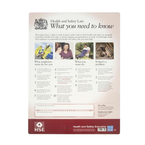 Health & Safety Law Poster A2 - Y925 - 2