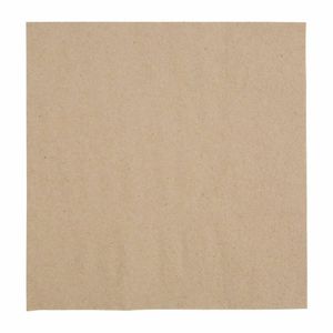 Fiesta Recyclable Recycled Lunch Napkin Kraft 33x33cm 2ply 1/4 Fold (Pack of 2000) - FE226 - 1