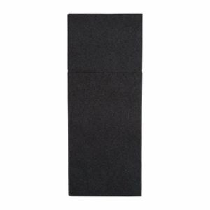 Fiesta Recyclable Premium Tablin Dinner Napkin Black 48x40cm Airlaid Pocket Fold (Pk 400) - FE280 - 1