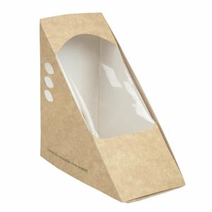 Vegware Compostable Kraft Sandwich Wedges 65mm (Pack of 500) - DW624 - 1