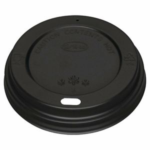 Fiesta Recyclable Coffee Cup Lids Black 340ml / 12oz and 455ml / 16oz (Pack of 1000) - CW718 - 1