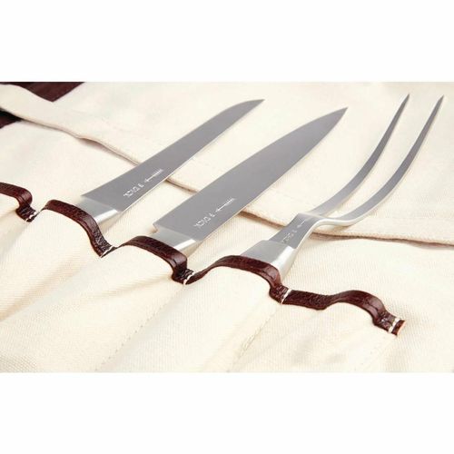 Boldric Messenger Leather Knife Bag Brown 10 Slots - CM558 - 4