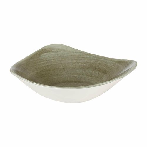 Churchill Stonecast Patina Antique Triangle Bowls Green 235mm (Pack of 12) - HC815 - 1