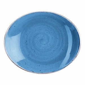 Churchill Stonecast Oval Plate Cornflower Blue 197 x 160mm (Pack of 12) - DF775 - 1