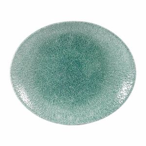 Churchill Studio Prints Raku Oval Coupe Plates Jade Green 317mm (Pack of 12) - DW407 - 1