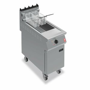 Falcon F900 Single Tank Twin Basket Free Standing Natural Gas Fryer on Castors G9341 - GR469-N - 1