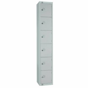 Elite Six Door Electronic Combination Locker with Sloping Top Grey - W963-ELS - 1
