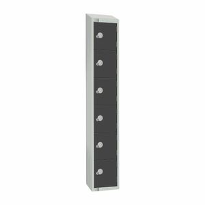 Elite Six Door Coin Return Locker with Sloping Top Graphite Grey - GR682-CNS - 1